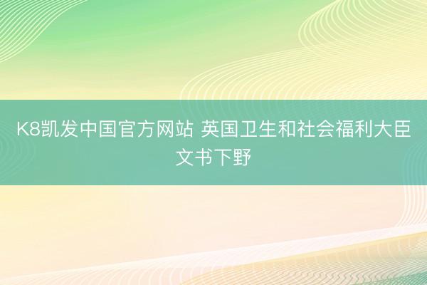 K8凯发中国官方网站 英国卫生和社会福利大臣文书下野