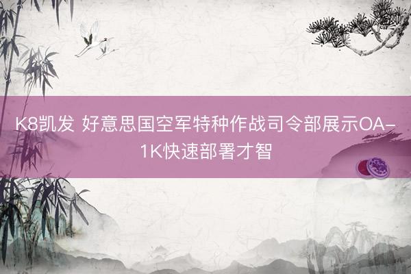 K8凯发 好意思国空军特种作战司令部展示OA-1K快速部署才智