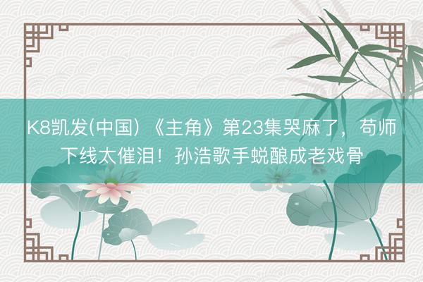 K8凯发(中国) 《主角》第23集哭麻了，苟师下线太催泪！孙浩歌手蜕酿成老戏骨