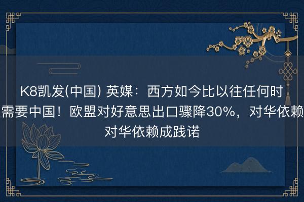 K8凯发(中国) 英媒：西方如今比以往任何时候都更需要中国！欧盟对好意思出口骤降30%，对华依赖成践诺