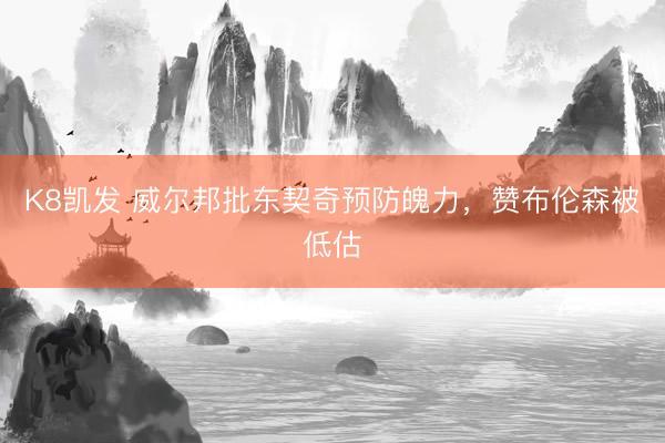 K8凯发 威尔邦批东契奇预防魄力，赞布伦森被低估