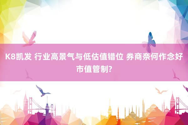 K8凯发 行业高景气与低估值错位 券商奈何作念好市值管制?