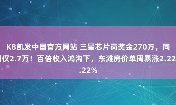 K8凯发中国官方网站 三星芯片岗奖金270万,同门仅2.7万!百倍收入鸿沟下,东滩房价单周暴涨2.22%